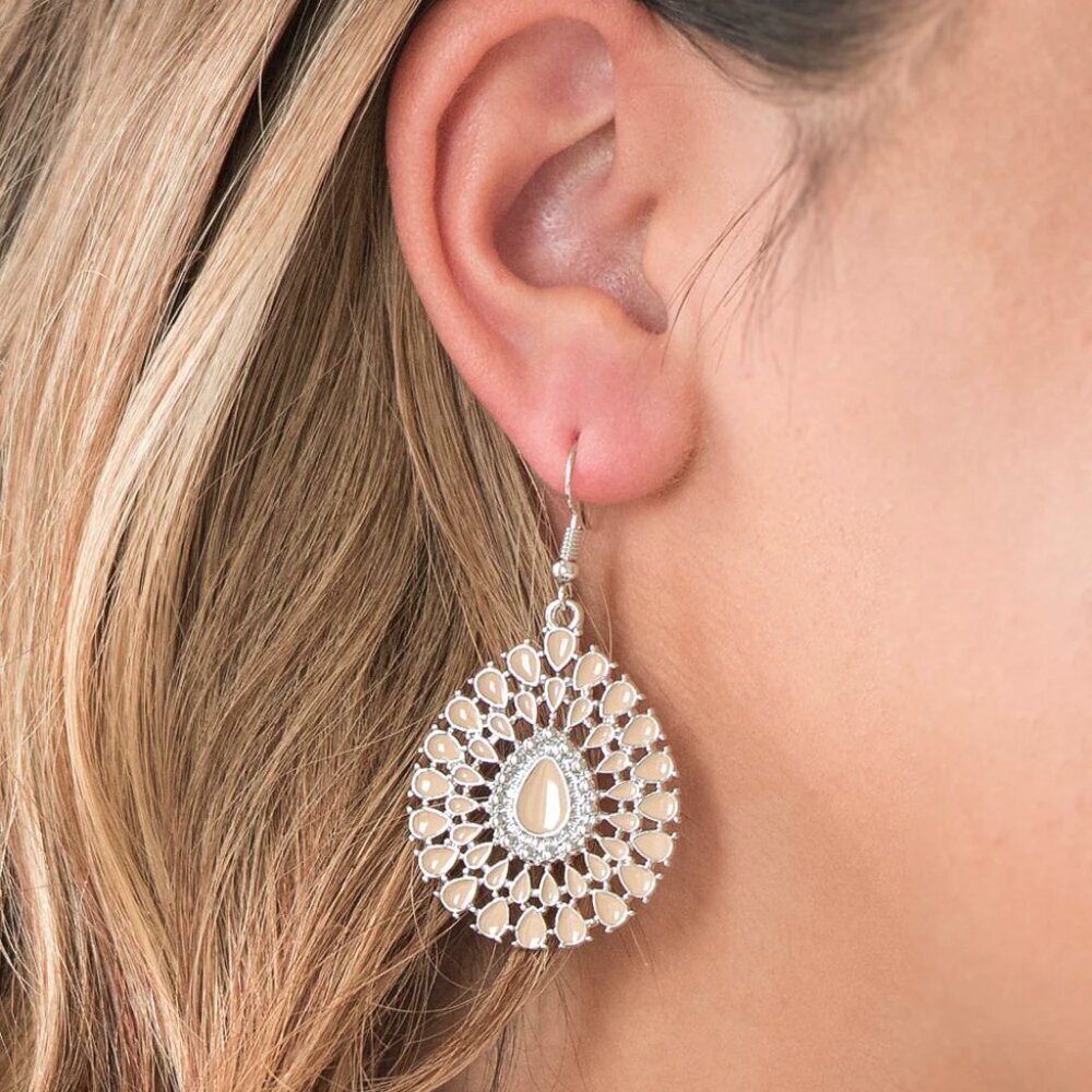 Paparazzi Jewelry Accessories - City Chateau - Brown Earrings - Vintage